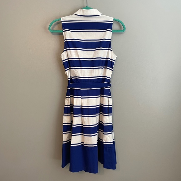 NWOT MILLY for DesigNation Striped Pleated Nautical Shirt Dress Size 6 - Picture 11 of 12